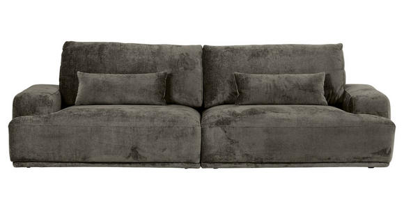 BIGSOFA Chenille Dunkelgrau  - Dunkelgrau/Schwarz, KONVENTIONELL, Kunststoff/Textil (282/73/115cm) - Carryhome