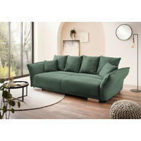 BIGSOFA Cord Dunkelgrün  - Chromfarben/Dunkelgrün, Modern, Kunststoff/Textil (242/71/90/131cm) - Livetastic