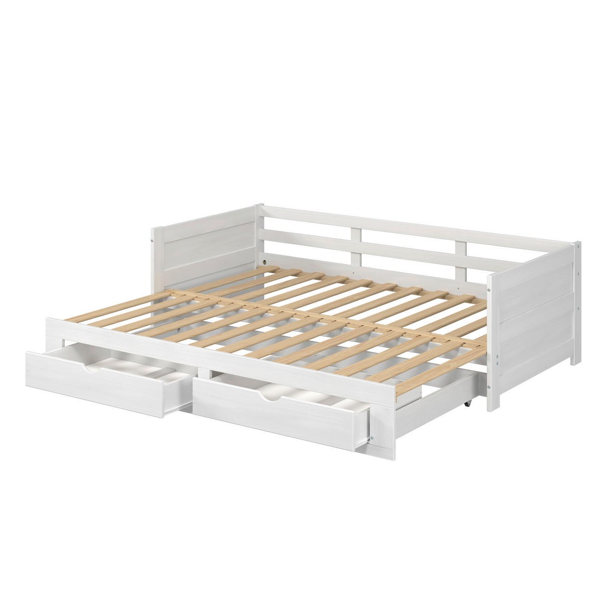 AUSZIEHBETT 200/100 cm Weiss  - Weiss/Naturfarben, Modern, Holz/Holzwerkstoff (200/100cm) - MID.YOU