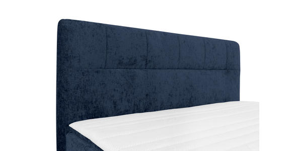 BOXSPRINGBETT 180/200 cm,  in Dunkelblau, Topper, H3 + H3 = fest  - Schwarz/Dunkelblau, Design, Textil/Metall (180/200cm) - Esposa
