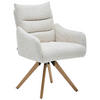 ARMLEHNSTUHL  in Jacquard  - Ecru/Eichefarben, Design, Holz/Textil (62/86/68cm) - Welnova