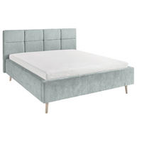 POLSTERBETT 140/200 cm,  in Hellblau,  - Sandfarben/Hellblau, KONVENTIONELL, Holz/Textil (140/200cm) - SetOne by Musterring