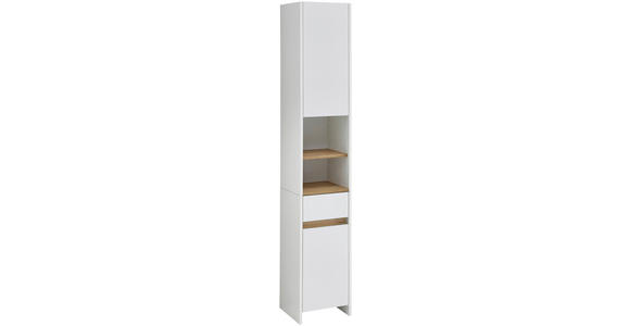 HOCHSCHRANK 32,4/182,8/32,2 cm - Eichefarben/Weiß, KONVENTIONELL, Holzwerkstoff (32,4/182,8/32,2cm) - Xora
