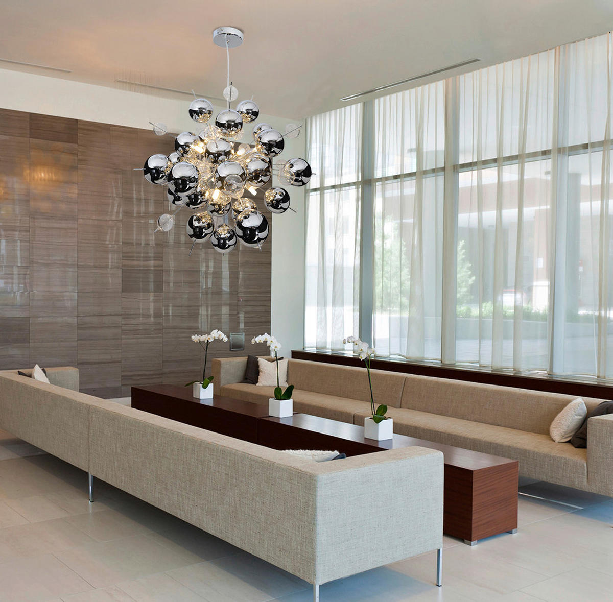 HÄNGELEUCHTE 65/150 cm  - Chromfarben/Klar, Design, Glas/Metall (65/150cm) - Näve