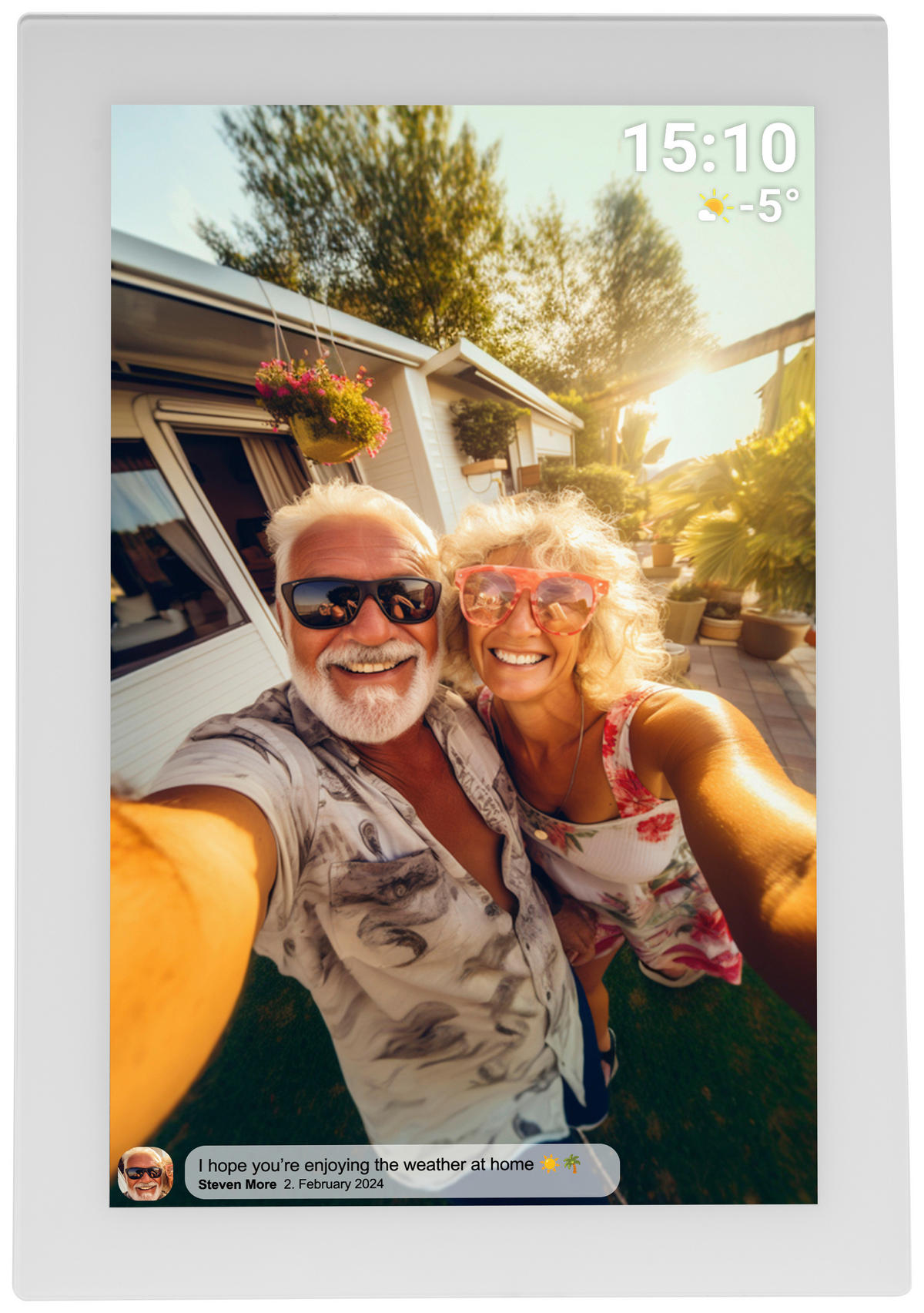 DIGITALER BILDERRAHMEN - Weiß, Design, Kunststoff (25,6/17,5/1,8cm) - DENVER