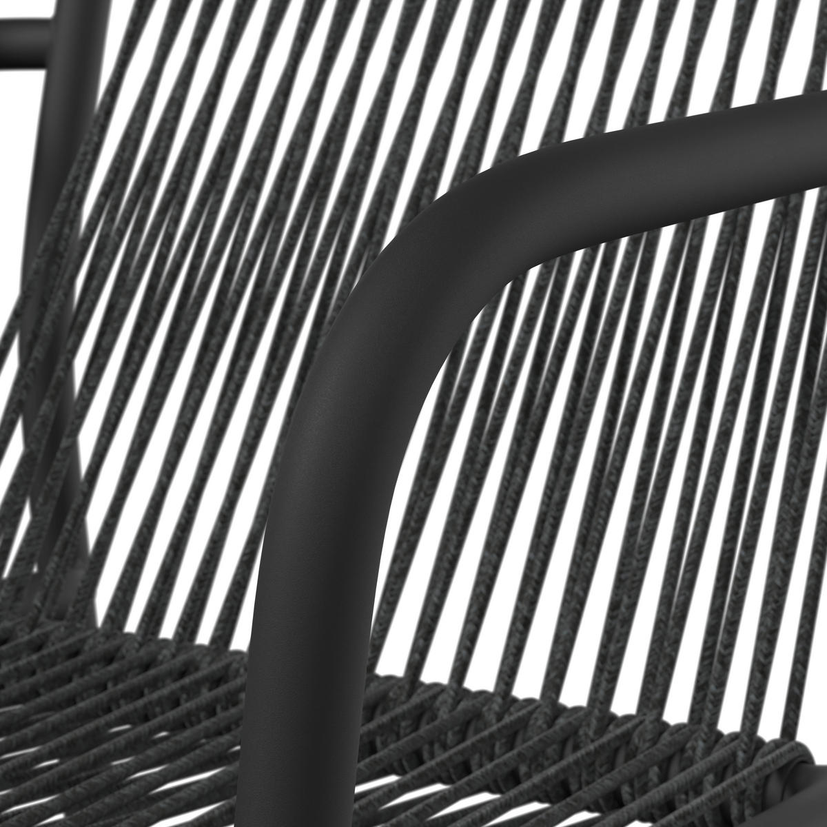 SET STOLICA ZA BAŠTU - tamnosiva/crna, Moderno, metal/tekstil (55/82/58cm) - Bessagi Garden