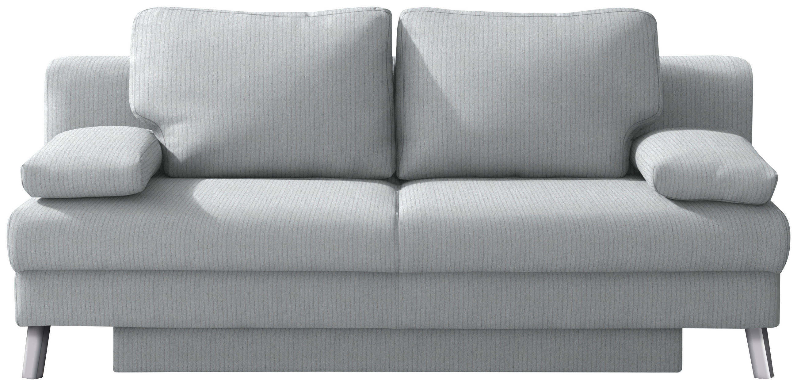 SCHLAFSOFA Cord Hellgrau  - Chromfarben/Hellgrau, Modern, Textil/Metall (194/91/90cm) - Novel
