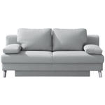 SCHLAFSOFA  in Cord Hellgrau  - Chromfarben/Hellgrau, MODERN, Textil/Metall (194/91/90cm) - Novel