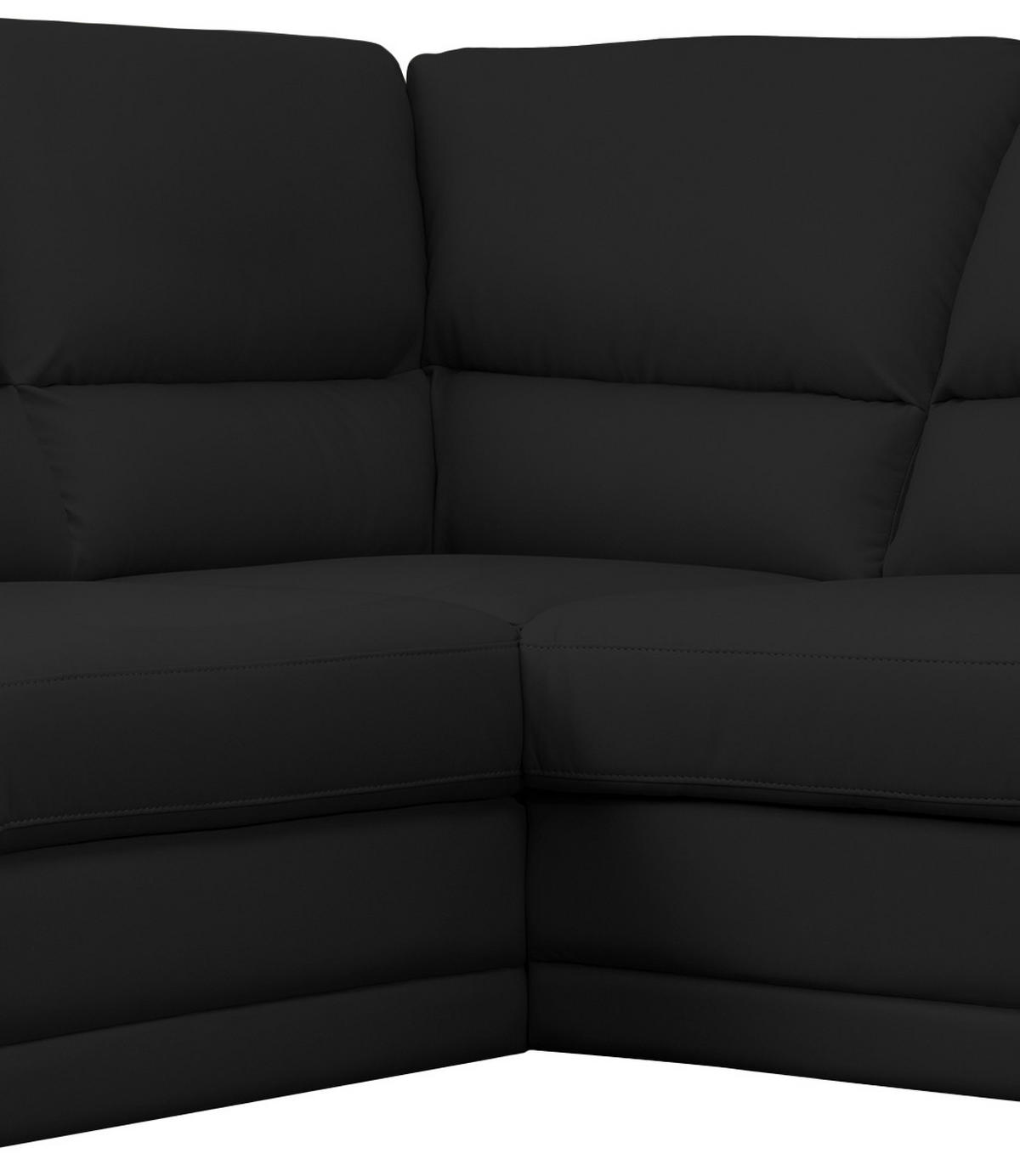 ECKSOFA in Lederlook Schwarz  - Schwarz, Design, Kunststoff/Textil (225/245cm) - Livetastic