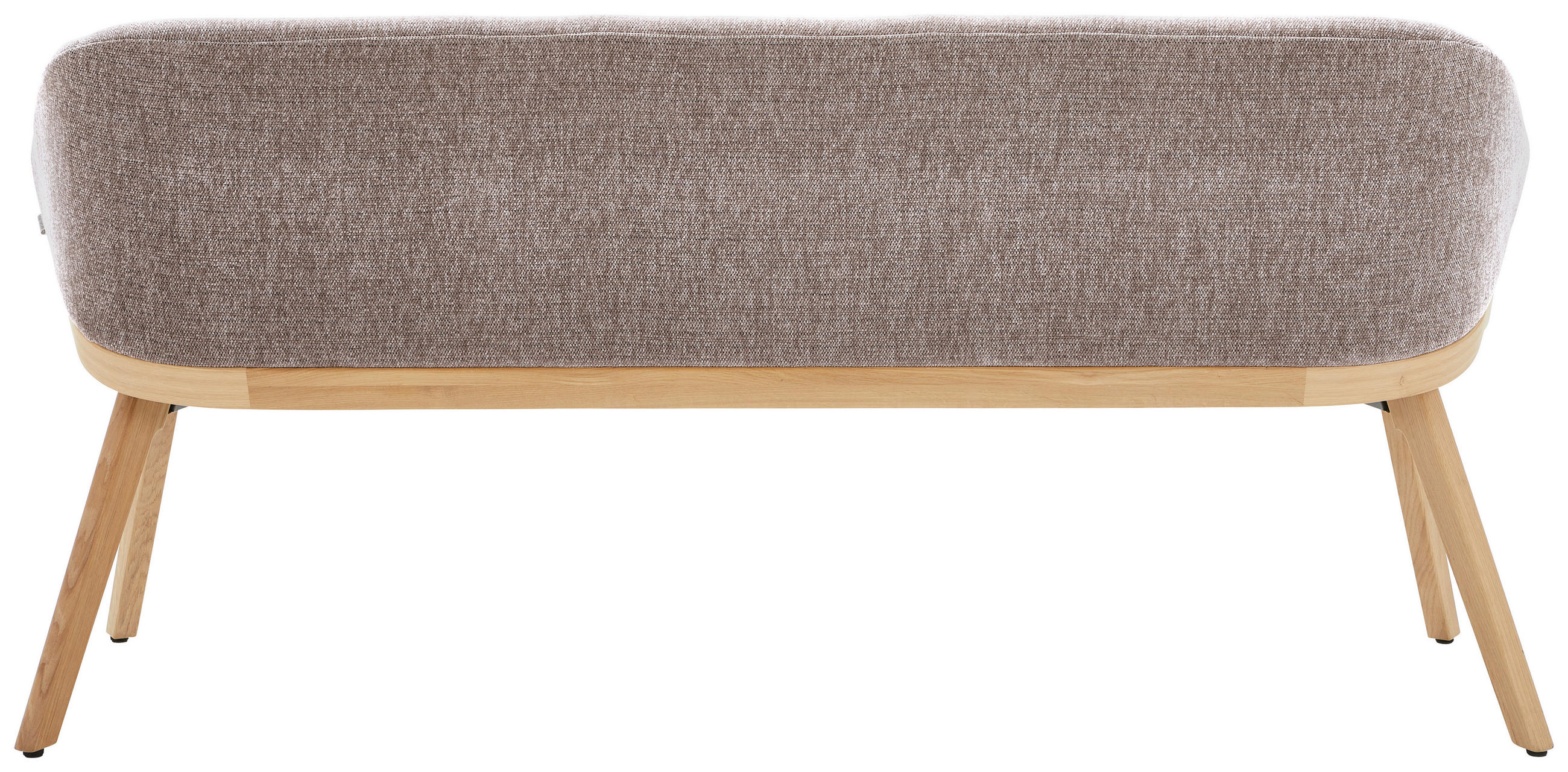 Thumbnail - Linea Natura Sitzbank Lissoni, Braun, Holz, Textil, Eiche, massiv, 3-Sitzer, 211x83x59 cm, Stoffauswahl, mit Rückenlehne...