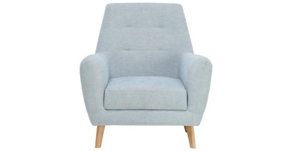 SESSEL in Webstoff Blau - Blau/Eichefarben, Design, Holz/Textil (90/105/84cm) - Carryhome