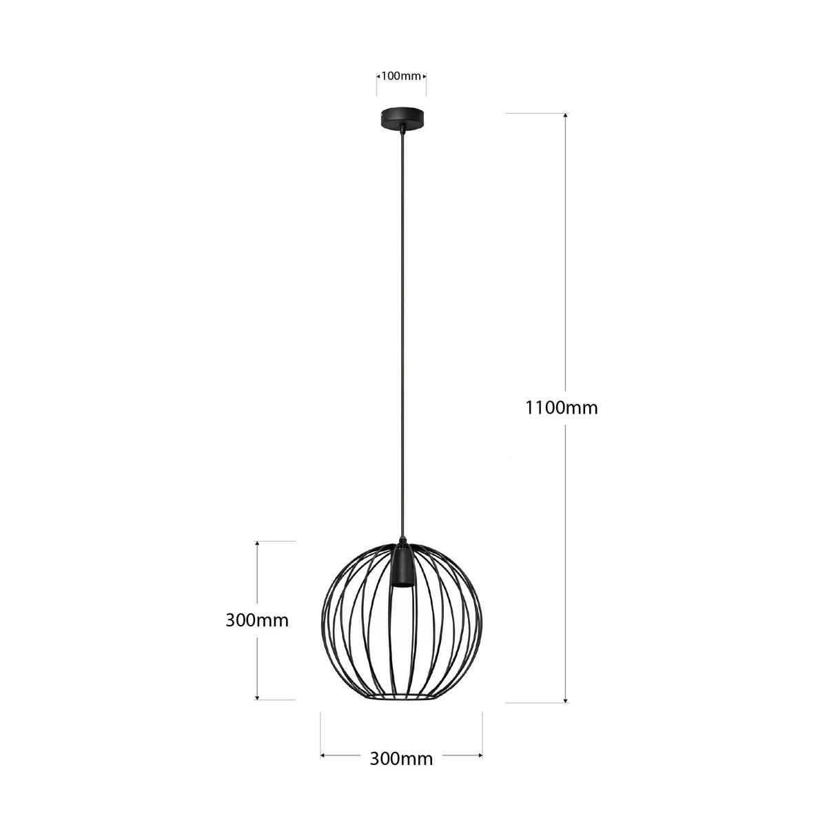 HÄNGELEUCHTE Mercure 30/30/110 cm  - Schwarz, Design, Metall (30/30/110cm)