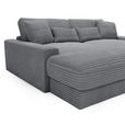 BIGSOFA in Cord Dunkelgrau  - Dunkelgrau/Schwarz, MODERN, Kunststoff/Textil (230/85/190cm) - Carryhome