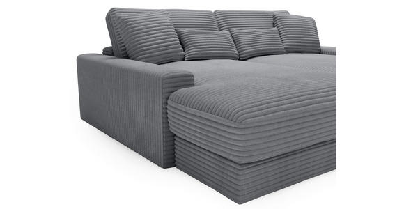 BIGSOFA Cord Dunkelgrau - Dunkelgrau/Schwarz, MODERN, Kunststoff/Textil (230/85/190cm) - Carryhome
