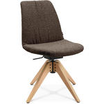 STUHL  in Flachgewebe Holz, Textil  - Eichefarben/Dunkelbraun, Design, Holz/Textil (46/82,5-85,25/55cm) - Johann Jakob