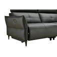 2,5-SITZER  in Echtleder Schwarz   - Schwarz, Design, Leder/Metall (220/98/101cm) - Novel