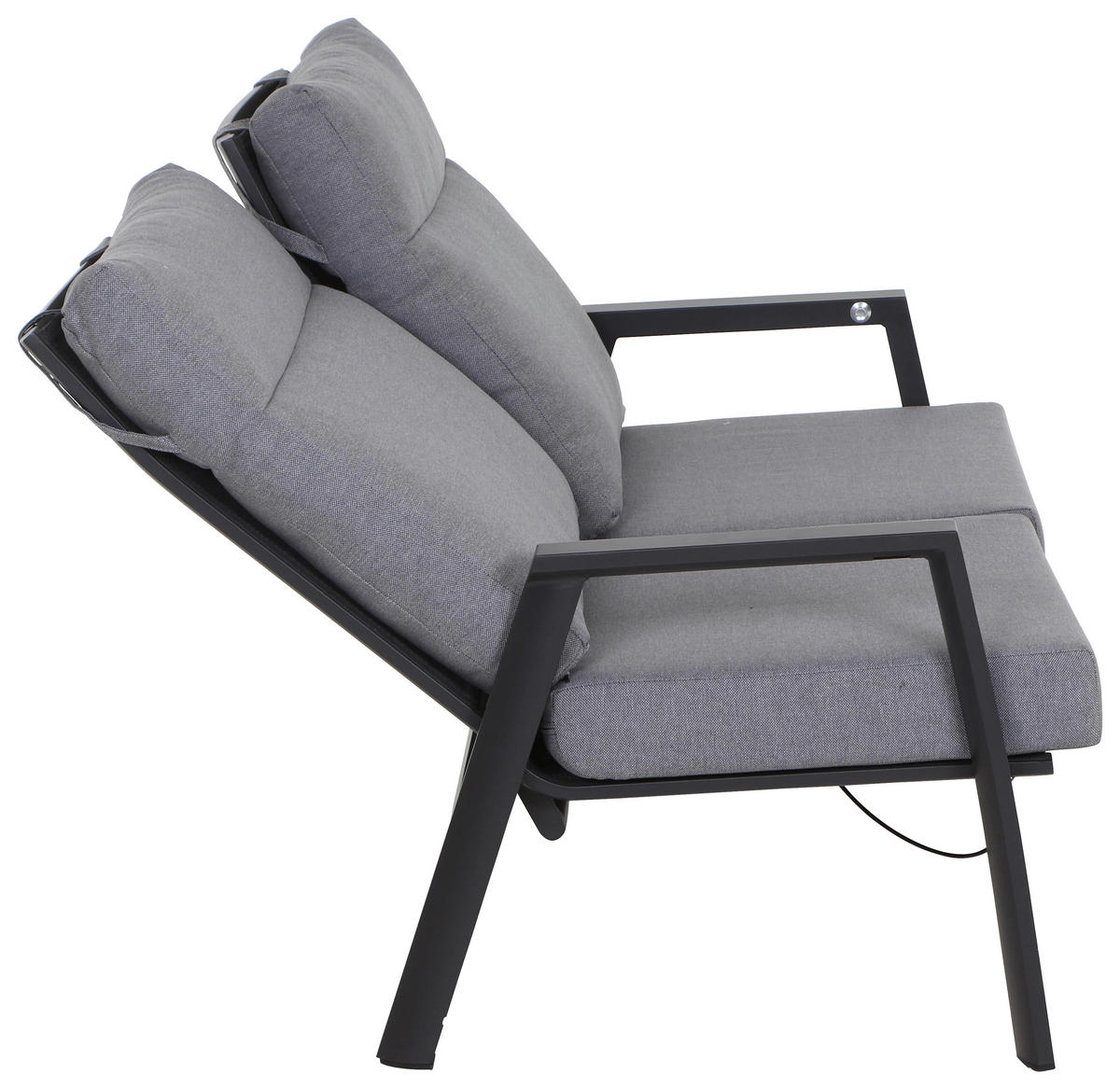 LOUNGESOFA  - Dunkelgrau/Anthrazit, Basics, Kunststoff/Textil (152,5/99/82,5cm) - Siena Garden