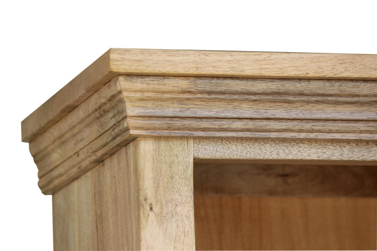 REGAL Mangoholz massiv Naturfarben, Hellbraun  - Hellbraun/Naturfarben, ROMANTIK / LANDHAUS, Holz (140/200/40cm) - MID.YOU