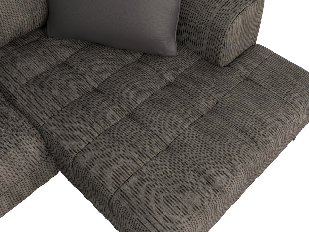 ECKSOFA Braun Cord  - Schwarz/Braun, Design, Kunststoff/Textil (177/276cm) - MID.YOU