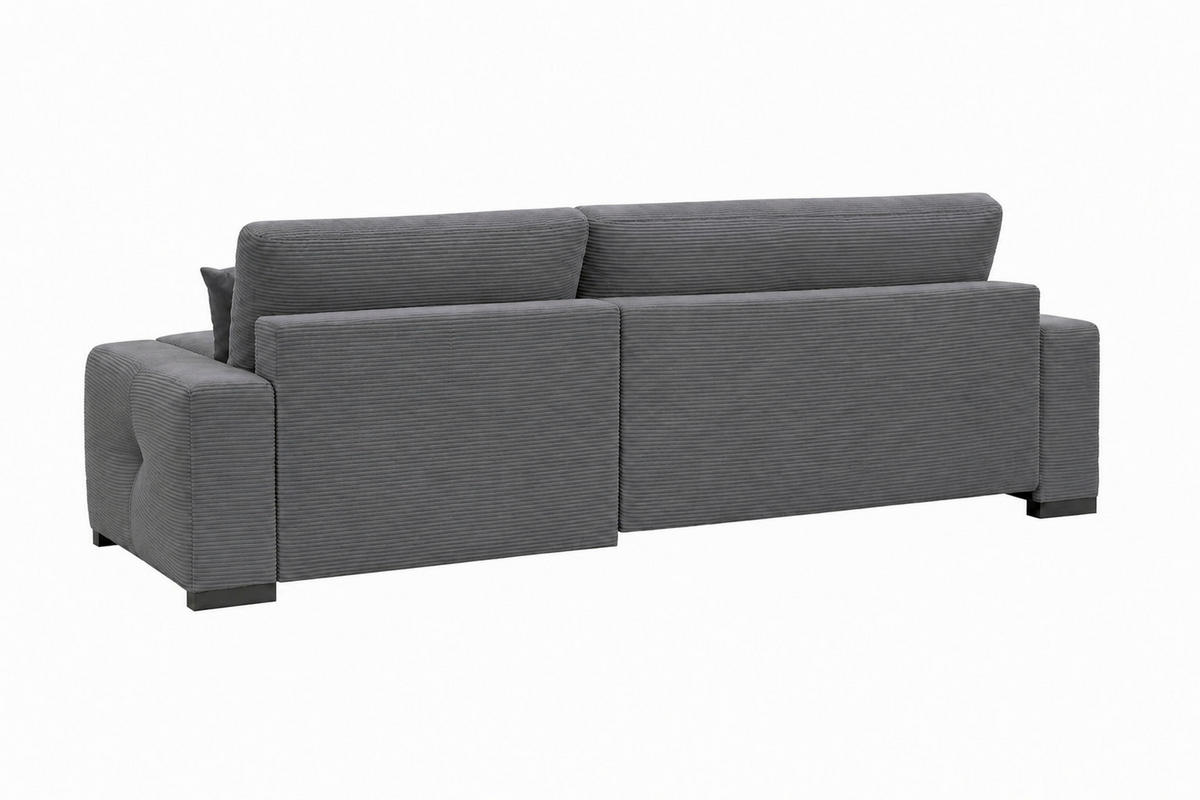ECKSOFA  Cord Anthrazit  - Anthrazit/Schwarz, Basics, Holz/Holzwerkstoff (264/184cm) - MID.YOU