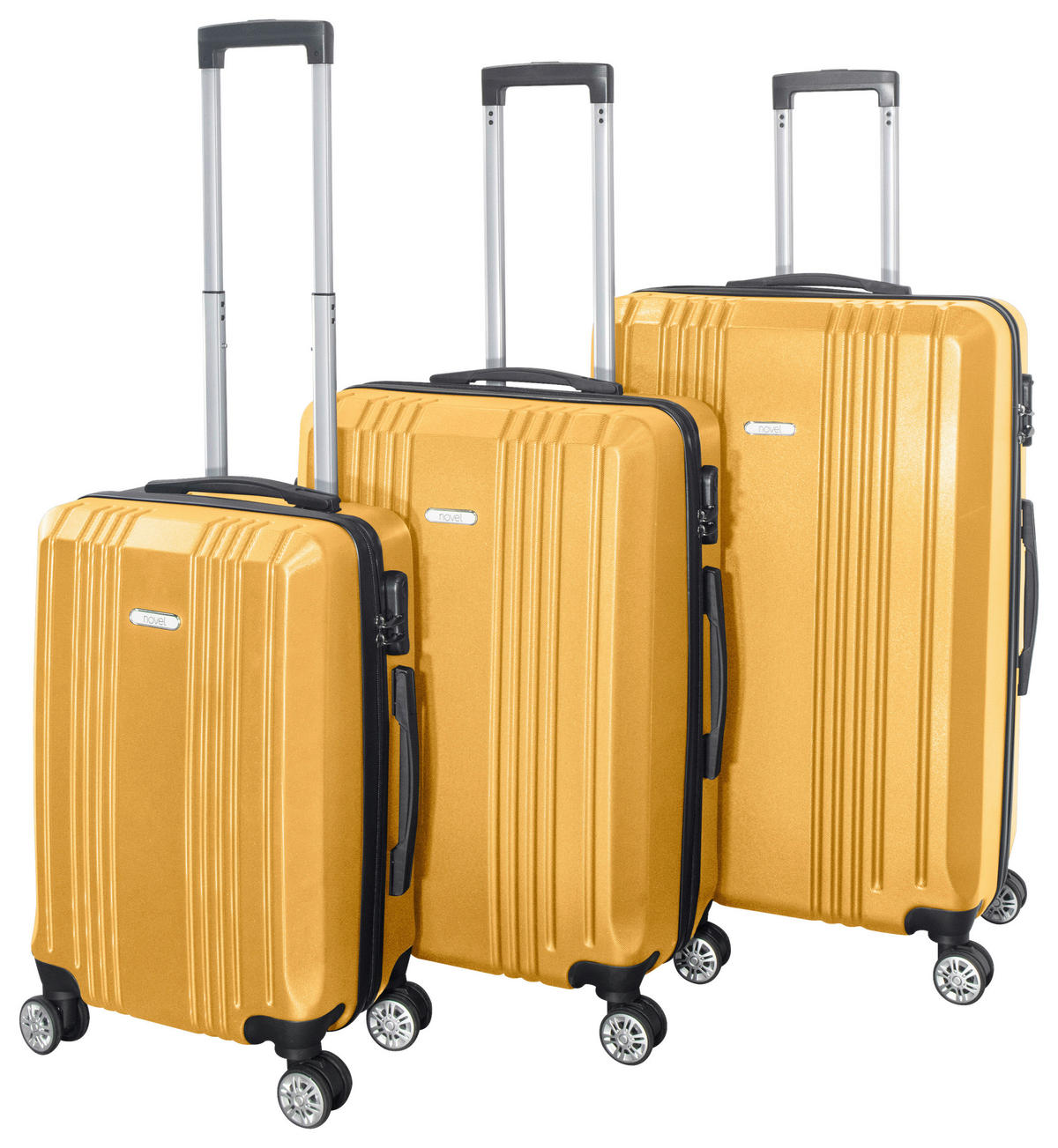 SADA CESTOVNÝCH KUFROV  - žltá, Trend, kov/textil - Novel