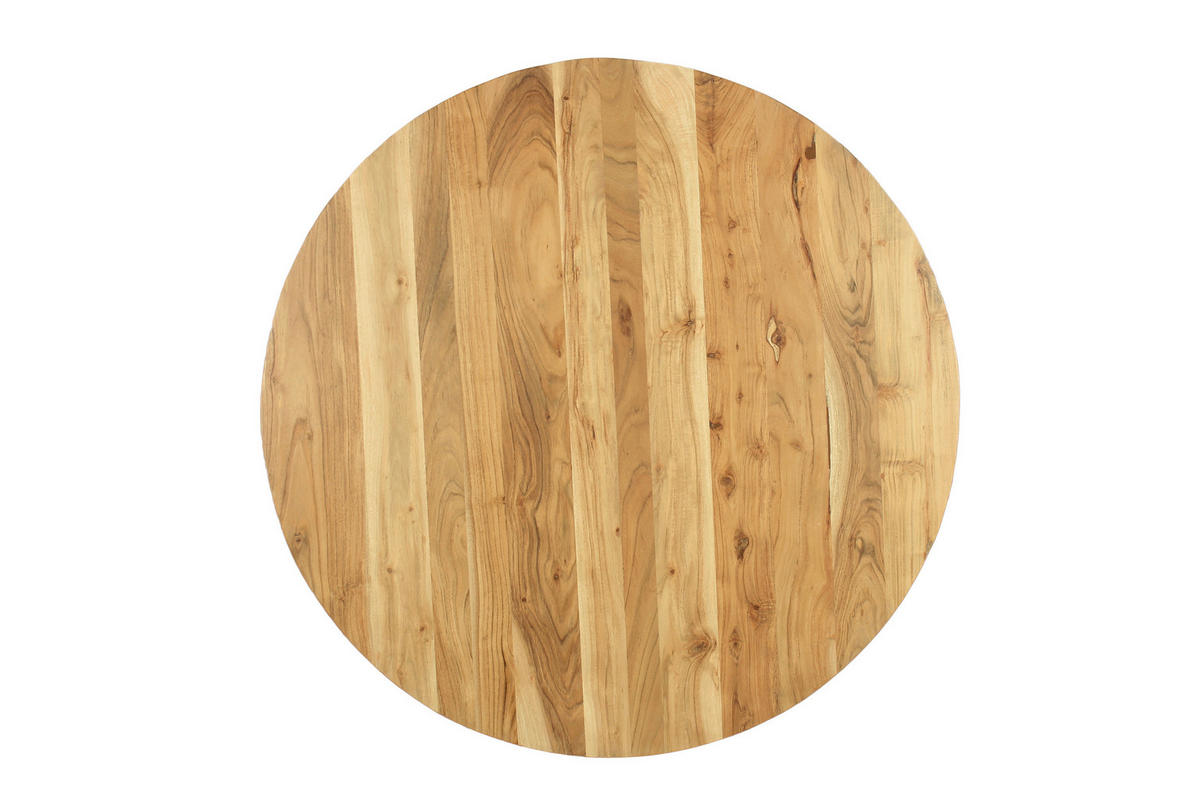 ESSTISCH in Holz, Metall 100/100/77 cm  - Schwarz/Akaziefarben, MODERN, Holz/Metall (100/100/77cm) - MID.YOU