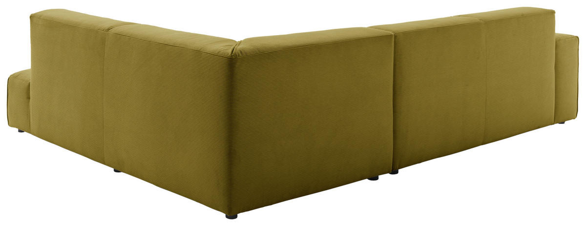 ECKSOFA in Cord Gelb, Grün  - Gelb/Schwarz, Design, Kunststoff/Textil (270/210cm) - Pure Home Lifestyle