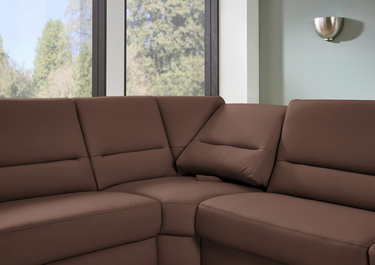 ECKSOFA  in Echtleder Braun  249/290 cm  - Schwarz/Braun, KONVENTIONELL, Leder/Metall (249/290cm) - Beldomo Premium