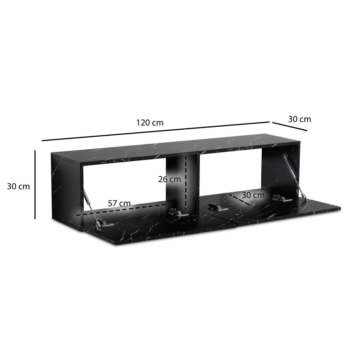LOWBOARD  in 120/30/30 cm  - Schwarz, Design, Holzwerkstoff (120/30/30cm) - MID.YOU
