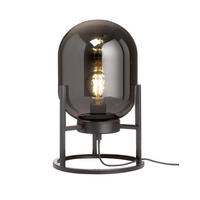 TISCHLEUCHTE - Schwarz, Design, Glas/Metall (21/34cm) - Fischer & Honsel