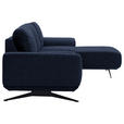 ECKSOFA in Webstoff Blau  - Blau/Schwarz, Design, Textil/Metall (320/172cm) - Valnatura