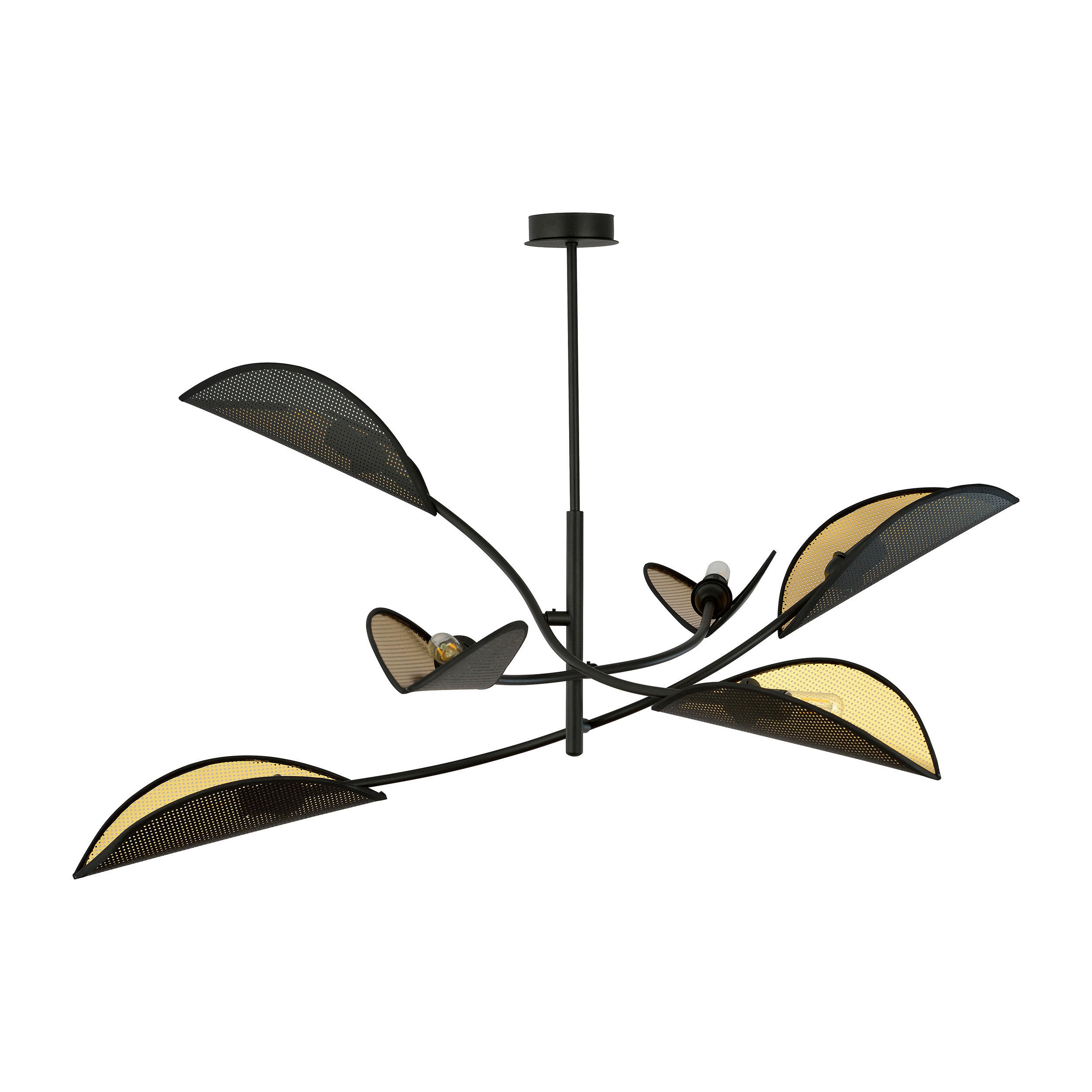 XXXLutz Deckenleuchte Lotus Schwarz, Gold 105x59x105 cm