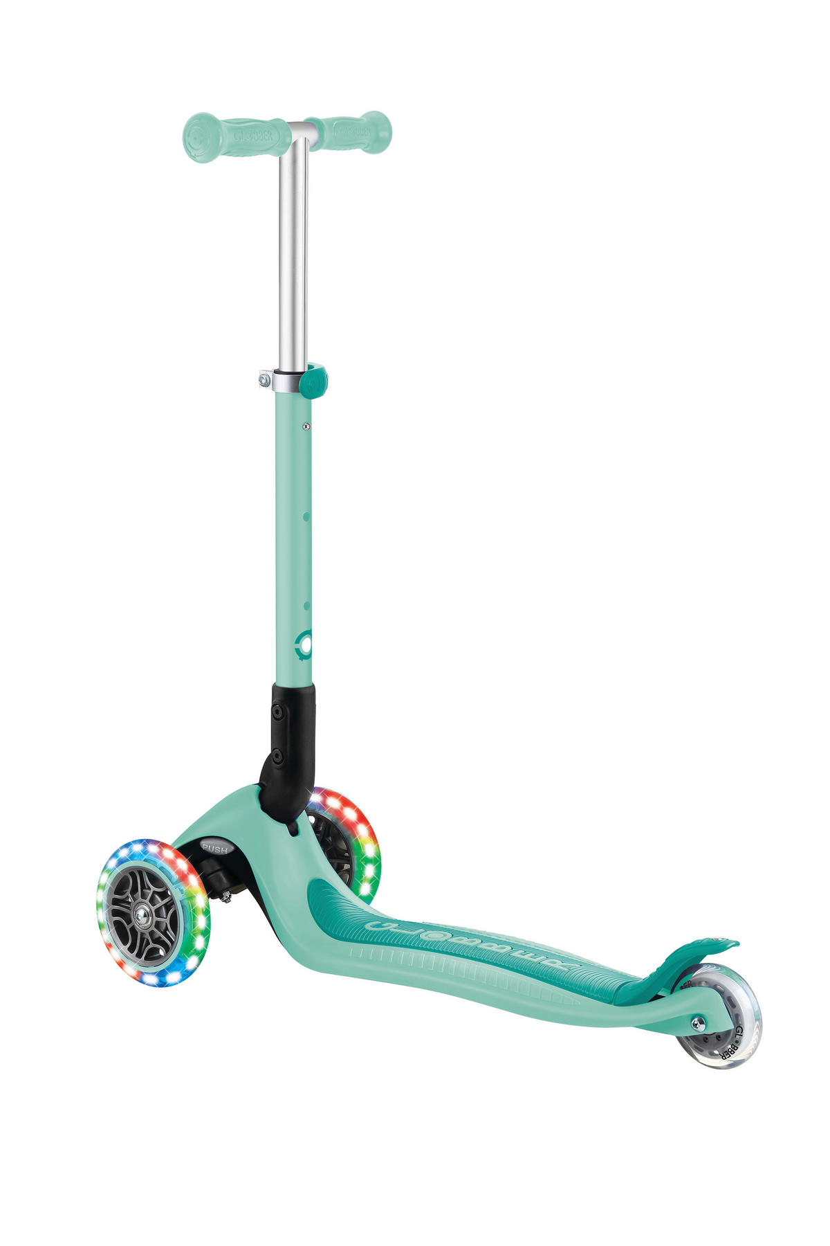KINDERSCOOTER JUNIOR FOLDABLE LIGHTS  - Mintgrün, Basics, Kunststoff (56/28.6/68cm) - GLOBBER