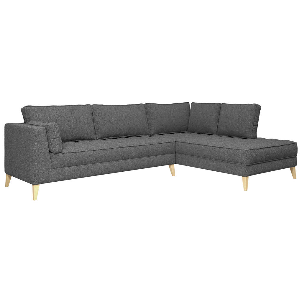 Thumbnail - Mid.you Ecksofa, Schwarz, Textil, 5-Sitzer, Füllung: Polyester, Silikon, Ottomane rechts, L-Form, 310x204 cm, Made in EU...