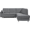 ECKSOFA  in Mikrovelours Grau  227/208 cm  - Alufarben/Grau, KONVENTIONELL, Textil/Metall (227/208cm) - Sedda
