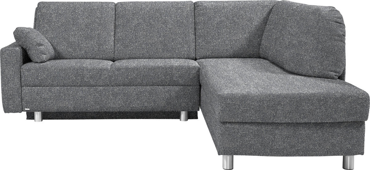 ECKSOFA  in Mikrovelours Grau  227/208 cm  - Alufarben/Grau, KONVENTIONELL, Textil/Metall (227/208cm) - Sedda