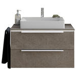 WASCHTISCHKOMBI 85 cm  - Lavagrau/Weiß, KONVENTIONELL, Holzwerkstoff/Stein (85cm) - Dieter Knoll