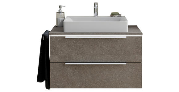 WASCHTISCHKOMBI 85 cm  - Lavagrau/Weiß, KONVENTIONELL, Holzwerkstoff/Stein (85cm) - Dieter Knoll