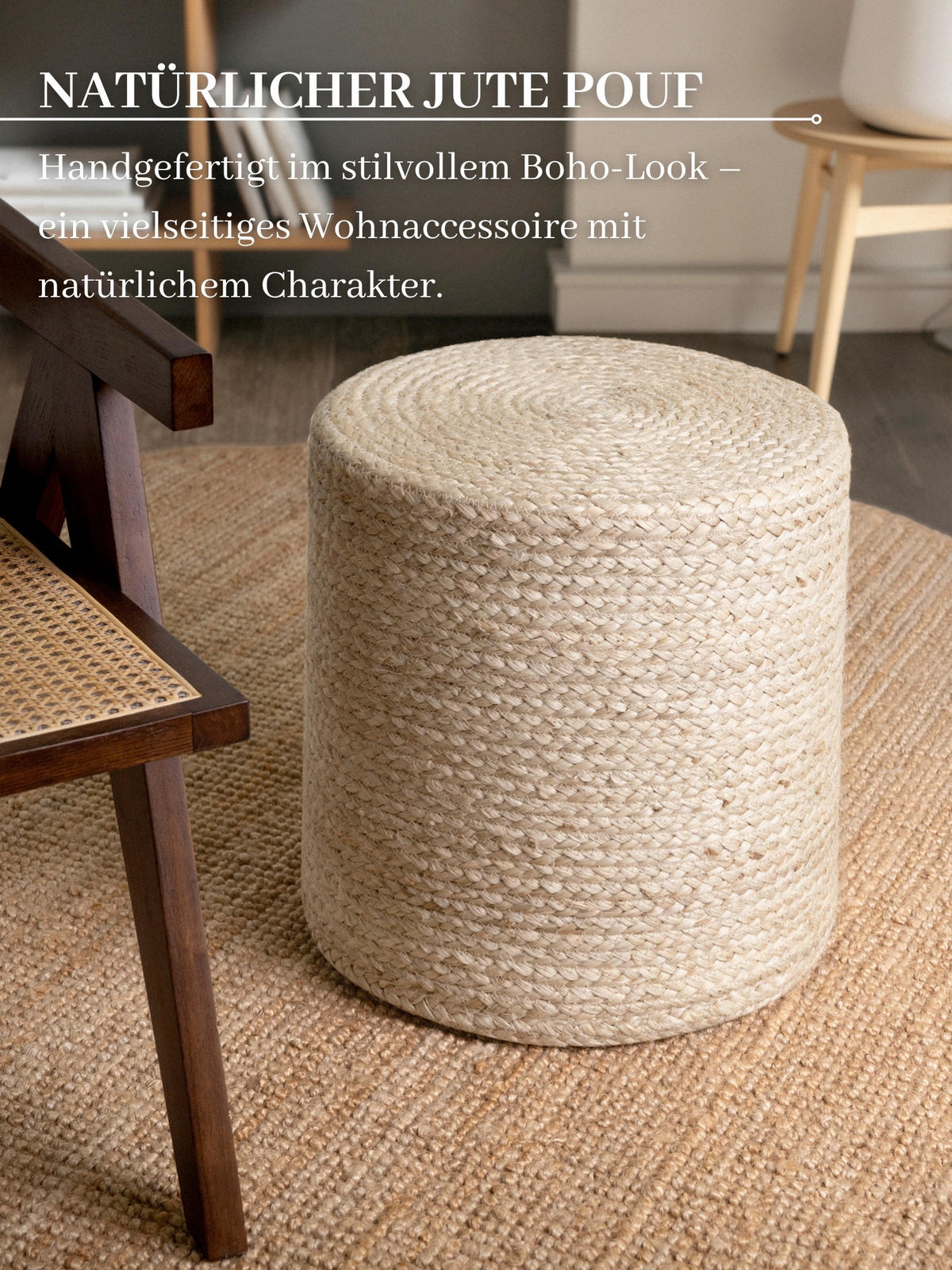 POUF Struktur Uni 40/40/40 cm  - Creme, Basics, Textil (40/40/40cm)