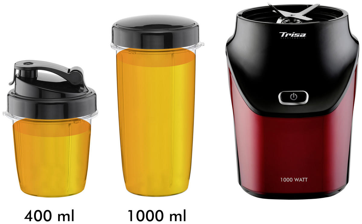 SMOOTHIE MAKER  - Rot/Schwarz, MODERN, Kunststoff (16/18/20,5cm) - Trisa Electronics