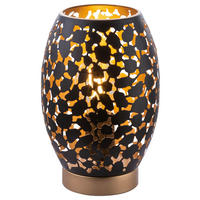 LAMPE DE TABLE - noir/doré, Basics, métal (15/23cm) - Globo
