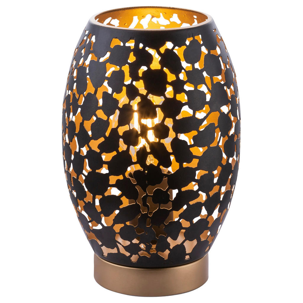Tischlampe Narri Schwarz/gold Klein Und Kompakt Mit Schalter