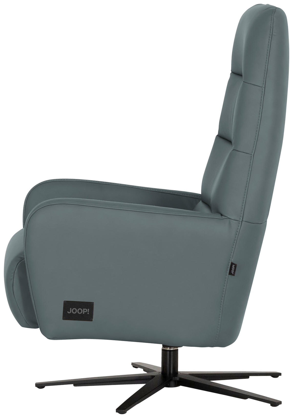 RELAXSESSEL Leder Grau  - Schwarz/Grau, Modern, Leder/Metall (66/110/83cm) - Joop!