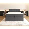 BOXSPRINGBETT 200/200 cm,  in Anthrazit, gepolstertes Kopfteil, Bettkasten, Topper, Matratzen, H2 + H3 = mittel + fest  - Anthrazit/Schwarz, KONVENTIONELL, Kunststoff/Textil (200/200cm) - Esposa