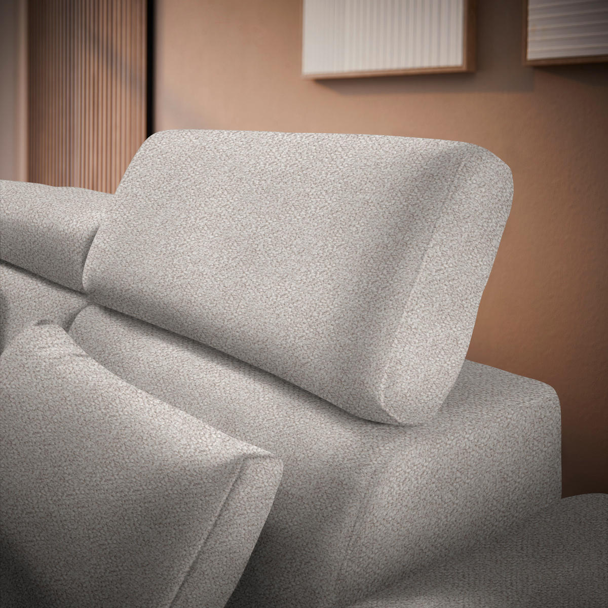 ECKSOFA Sandfarben Velours  - Sandfarben/Schwarz, Design, Textil/Metall (264/299cm) - Novel