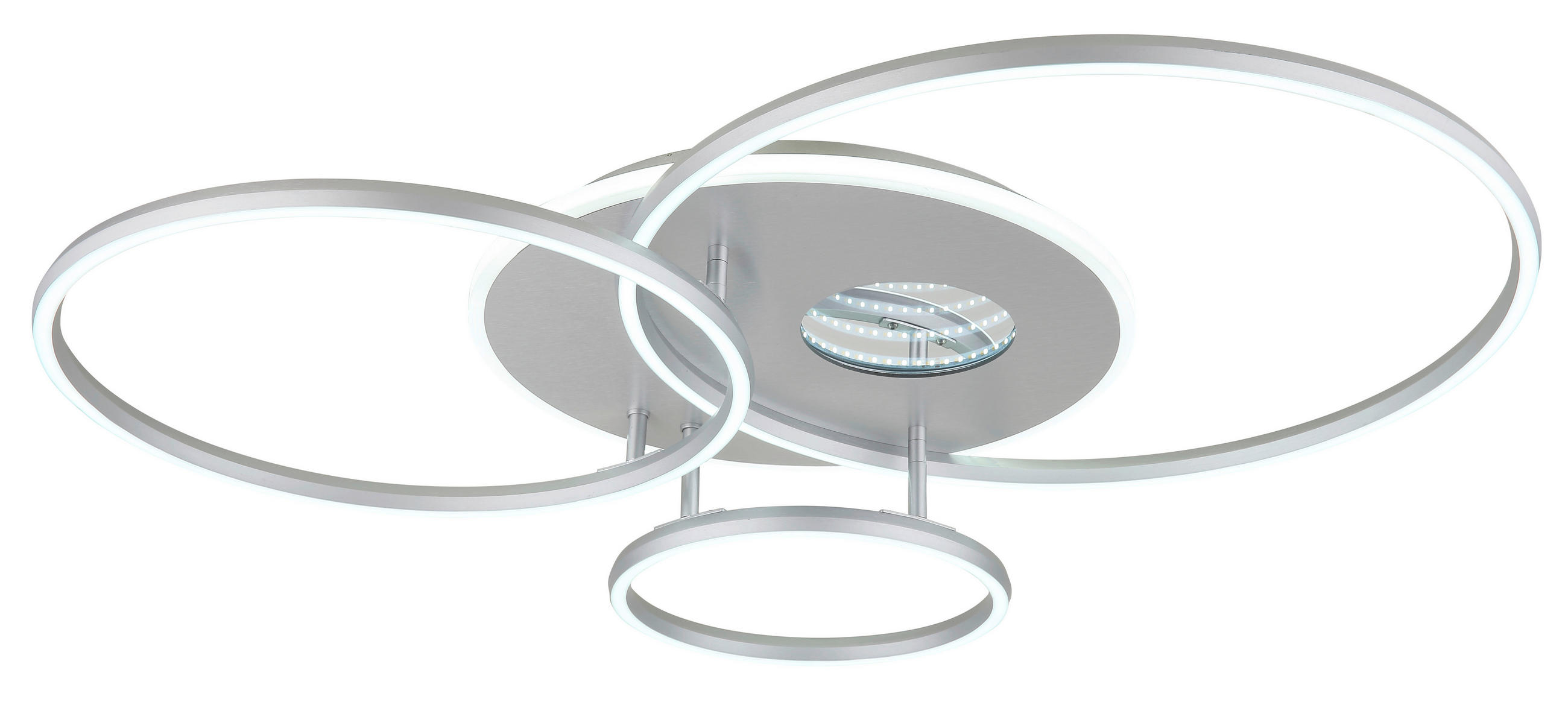 LED-DECKENLEUCHTE 90/70/13 cm   - Silberfarben/Weiß, Design, Kunststoff/Metall (90/70/13cm) - Globo