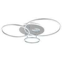 LED-DECKENLEUCHTE 90/70/13 cm   - Silberfarben/Weiß, Design, Kunststoff/Metall (90/70/13cm) - Globo