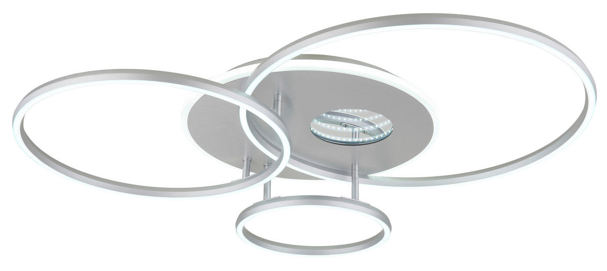 LED-DECKENLEUCHTE 90/70/13 cm   - Silberfarben/Weiß, Design, Kunststoff/Metall (90/70/13cm) - Globo