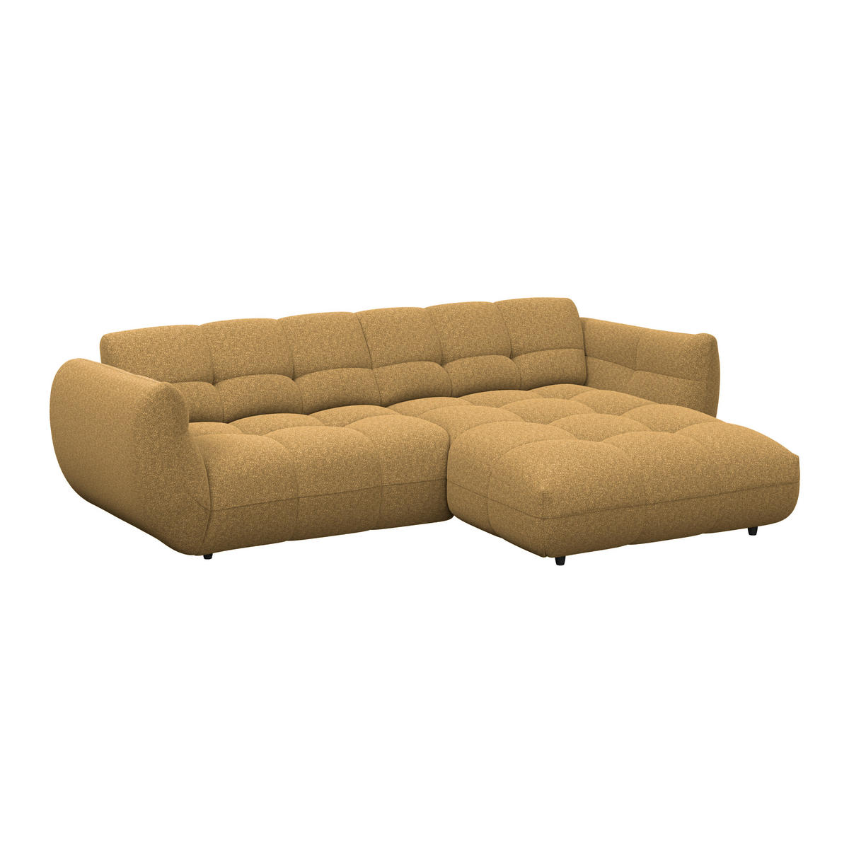 ECKSOFA Chenille Goldfarben  - Goldfarben/Schwarz, Trend, Kunststoff/Textil (280/178cm) - MID.YOU