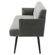SITZBANK in Textil Anthrazit  - Anthrazit/Schwarz, Design, Textil/Metall (206/85/69cm) - Johann Jakob